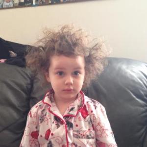 Little girl with wild hair